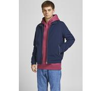 Blouson JACK & JONES "JJERUSH Stylisch, funktional, ideal für Herbst, pflegeleicht", Herren, Gr. L, blau (navy), Web, Obermaterial: 100% Polyester, unifarben, regular fit taillenbedeckt, ohne Ausschni