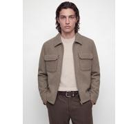 Blouson JACK & JONES "JPRBLUWAKEFIELD WOOL BLEND JACKET SN", Herren, Gr. XL, beige (greige), Web, Obermaterial: 55% Polyester, 40% Wolle, 5% sonstige Fasern, unifarben, normal, ohne Ausschnitt, angese