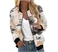 Blouson Jacke Damen - Bomberjacke Damen Kurze Blouson - Dünne Pilotenjacke Sommer Jacken, Frühlingsjacke Dünne Jacke Fliegerjacke Jacke Casual Pilotenjacke Langarm Outwear Zip Up Solid Sweatjacke
