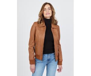 Blouson JCC "2999101-2", Damen, Gr. XXL, braun (cognac), Obermaterial: 100% Leder. Futter: 100% Polyester, Jacken Blouson (21099840-XXL) cognac