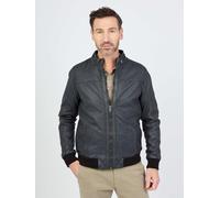 Blouson JCC "31020348", Herren, Gr. S, grau (graphite), Obermaterial: 100% Leder Lamm; Futter: 100% Baumwolle; Strick: 100% Polyester; Ärmelfutter: 100% Polyester, Jacken Blouson (53818260-S) graphite