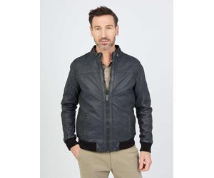 Blouson JCC "31020348", Herren, Gr. XXL, grau (graphite), Obermaterial: 100% Leder Lamm. Futter: 100% Baumwolle. Strick: 100% Polyester. Ärmelfutter: 100% Polyester, Jacken Blouson (53818260-XXL) grap