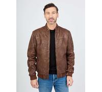 Blouson JCC "31020348", Herren, Gr. XXL, weiß (whisky), Obermaterial: 100% Leder Lamm; Futter: 100% Baumwolle; Strick: 100% Polyester; Ärmelfutter: 100% Polyester, Jacken Blouson (49935745-XXL) whisky