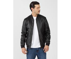 Blouson JCC "31024401", Herren, Gr. 52, schwarz, Obermaterial: 100% Lammleder. Futter: 100% Polyester. Wattierung: 100% Polyester. Strick: 95% Baumwolle, 5% Elasthan, Jacken Blouson (40011606-52) schw