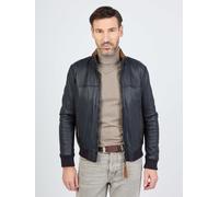 Blouson JCC "40675", Herren, Gr. 52, blau, Oberstoff: 100% Lammnappa-Leder / Futter. 100% Baumwolle / Ärmelfutter: 100% Polyester / Strick: 100% Polyester, Jacken Blouson (29224737-52) blau