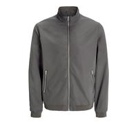 Blouson "JJERUSH HARRINGTON BOMBER NOOS PLS", Herren, Gr. 3XL, grau (castlerock), Web, Obermaterial: 100% Polyester, JACK & JONES PLUSSIZE, unifarben, regular fit normal, ohne Ausschnitt, Bündchen, Ja