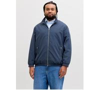 Blouson "JJERUSH HARRINGTON BOMBER NOOS PLS", Herren, Gr. 3XL, navy blazer, Web, Obermaterial: 100% Polyester, JACK & JONES PLUSSIZE, unifarben, regular fit normal, ohne Ausschnitt, Bündchen, Jacken B