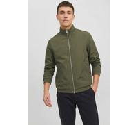 Blouson "JJERUSH HARRINGTON BOMBER NOOS PLS", Herren, Gr. 5XL, dusty olive, Web, Obermaterial: 100% Polyester, JACK & JONES PLUSSIZE, unifarben, regular fit normal, ohne Ausschnitt, Bündchen, Jacken B