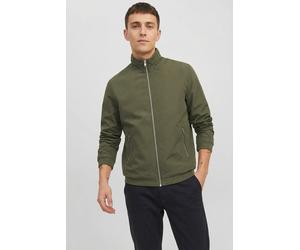 Blouson "JJERUSH HARRINGTON BOMBER NOOS PLS", Herren, Gr. 6XL, dusty olive, Web, Obermaterial: 100% Polyester, JACK & JONES PLUSSIZE, unifarben, regular fit normal, ohne Ausschnitt, Bündchen, Jacken B