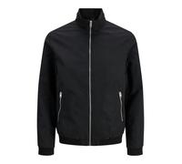 Blouson "JJERUSH HARRINGTON BOMBER NOOS PLS", Herren, Gr. 6XL, schwarz, Web, Obermaterial: 100% Polyester, JACK & JONES PLUSSIZE, unifarben, regular fit normal, ohne Ausschnitt, Bündchen, Jacken Blous