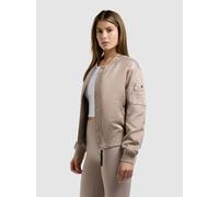 Blouson KHUJO "BETH", Damen, Gr. M, latte beige, 97% Polyester, 3% Elasthan, glänzend, eingesetzt Rippstrickbündchen, Jacken Blouson (54582444-M) latte beige