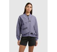 Blouson KHUJO "FACEE WITH BAG", Damen, Gr. XL, lila (misty blau), Web, 100% Nylon, unifarben, regular fit hüftlang, eingesetzt Rippbündchen, Jacken Blouson (79461103-XL) misty blau