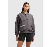 Blouson KHUJO "FACEE WITH BAG", Damen, Gr. XXL, grau (slate grau), Web, 100% Nylon, unifarben, regular fit hüftlang, eingesetzt Rippbündchen, Jacken Blouson (57586619-XXL) slate grau