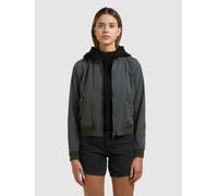 Blouson KHUJO "MEETS 2IN1", Damen, Gr. S, hazy teal grün, Web, 100% Nylon, vintage, eingesetzt angesetztes Bündchen, Jacken Blouson (11757108-S) hazy teal grün