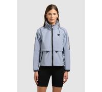 Blouson KHUJO "OLIA", Damen, Gr. S, grau (misty blau), Web, 100% Polyester, leicht glänzend, regular fit hüftlang, Raglanärmel elastischer Bund mit innenliegendem Gummizug, Jacken Blouson (35248347-S)