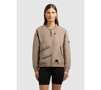 Blouson KHUJO "RYLEE WITH BAG", Damen, Gr. S, beige (latte braun), Web, 100% Nylon, unifarben, regular fit hüftlang, eingesetzt angesetztes Bündchen, Jacken Blouson (24889911-S) latte braun