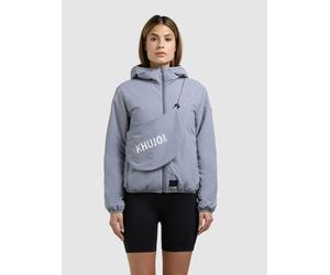 Blouson KHUJO "SHELLY2 WITH BAG", Damen, Gr. S, grau (misty blau), Web, 100% Nylon, regular fit hüftlang, eingesetzt elastischer Bund mit Gummizug, Jacken Blouson (67116268-S) misty blau