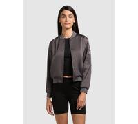 Blouson KHUJO "TAMI", Damen, Gr. L, slate grau, 97% Polyester, 3% Elasthan, glänzend, regular fit hüftlang, eingesetzt Rippstrickbündchen, Jacken Blouson (45771029-L) slate grau