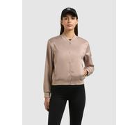 Blouson KHUJO "TAMI", Damen, Gr. M, latte beige, 97% Polyester, 3% Elasthan, glänzend, regular fit hüftlang, eingesetzt Rippstrickbündchen, Jacken Blouson (42235110-M) latte beige
