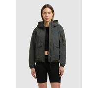 Blouson KHUJO "VONA", Damen, Gr. L, hazy teal grün, Web, 100% Nylon, Crinkleoptik, regular fit hüftlang, eingesetzt angesetztes Bündchen, Jacken Blouson (21910431-L) hazy teal grün