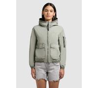 Blouson KHUJO "VONA", Damen, Gr. XXL, cloud grün, Web, 100% Nylon, Crinkleoptik, regular fit hüftlang, eingesetzt angesetztes Bündchen, Jacken Blouson (83318721-XXL) cloud grün