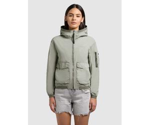 Blouson KHUJO "VONA", Damen, Gr. XXL, cloud grün, Web, 100% Nylon, Crinkleoptik, regular fit hüftlang, eingesetzt angesetztes Bündchen, Jacken Blouson (83318721-XXL) cloud grün