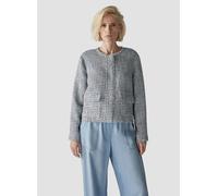 Blouson LECOMTE "LeComte Elegante Bouclé-Jacke", Damen, Gr. 46, blau (hellblau), 100%Polyester100%Polyester, kariert, feminin, gerade, Langarm gerader Abschluss, Jacken (11891660-46) hellblau