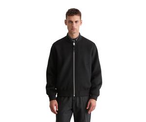 Blouson MARC O'POLO, Herren, Gr. M, schwarz, Obermaterial: 50% Wolle, 50% Polyester, regular fit, Rippbündchen, Jacken Blouson, regular fit aus recyceltem Woll-Mix (52817216-M) schwarz