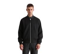 Blouson MARC O'POLO, Herren, Gr. XL, schwarz, Obermaterial: 50% Wolle, 50% Polyester, regular fit, Rippbündchen, Jacken Blouson, regular fit aus recyceltem Woll-Mix (52817216-XL) schwarz