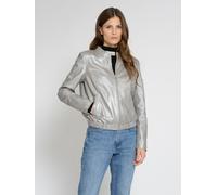 Blouson MAZE "42021247", Damen, Gr. S, silber, Obermaterial: 100% Lammleder; Futter: 100% Viskose; Ärmelfutter: 100% Polyester, Jacken Blouson (84130846-S) silber