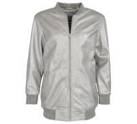 Blouson MAZE "42021248", Damen, Gr. S, silber, Obermaterial: 100% Lammleder; Futter: 100% Viskose; Ärmelfutter: 100% Polyester; Strickmaterial: 95% Baumwolle; 5% Elasthan, Jacken Blouson (47388529-S) 