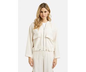 Blouson MILANO ITALY, Damen, Gr. 42, beige (sand), Web, Material: 87% Modal, 13% Polyester, unifarben, lässig geschnitten kurz, eingesetzt gerader Abschluss, Jacken Blouson, mit Gummizug im Saum (8783