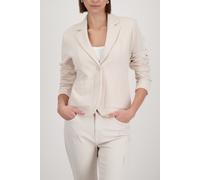 Blouson MONARI "Basic Piquee", Damen, Gr. 36, beige, Web, Obermaterial: 48% Baumwolle, 48% Modal, 4% Elasthan, unifarben, regular fit taillenbedeckt, V-Ausschnitt, eingesetzt gerader Abschluss, Jacken