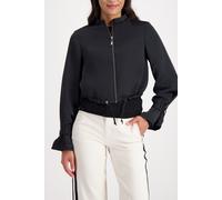 Blouson MONARI "Jacke Satinblouson", Damen, Gr. 44, schwarz, Web, Obermaterial: 100% Polyester. Futter: 100% Polyester, unifarben, regular fit taillenlang, Rundhals, eingesetzt gerader Abschluss, Jack