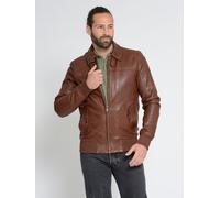 Blouson MUSTANG "31022119", Herren, Gr. L, braun (schwarz braun), Obermaterial: 100% Lammleder / Futter: 100% Baumwolle / Ärmelfutter: 100% Polyester / Taschenfutter: 100% Baumwolle / Bundband: 95% Po