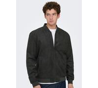 Only & Sons Blousonjacke LUCAS Regular Fit Lederoptik Anthrazit Größe L