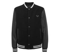 Blouson PHILIPP PLEIN "Skull Mit Schmucksteinen", Herren, Gr. XL, schwarz-weiß (02, schwarz), Obermaterial: 64% Polyester, 33% Viskose, 3% Elasthan, Futter: 100% Polyester, Füllung: 100% Polyester, St