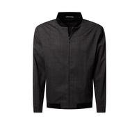 Blouson PIERRE CARDIN, Herren, Gr. 50, schwarzened pearl, Web, Obermaterial: 54% Schurwolle, 44% Polyester, 2% Elasthan, unifarben, bequem hüftbedeckend, Rundhals, Bündchen, Jacken Blouson, mit Wolle