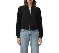 Blouson QS, Damen, Gr. L (40), schwarz, Obermaterial: 76% Polyester, 20% Viskose, 4% Elasthan, unifarben, regular fit taillenbedeckt, Rippbündchen, Jacken Blouson, mit Rippbündchen (77387408-L) schwar
