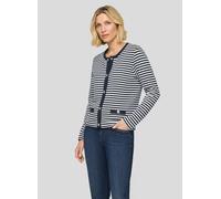 Blouson RABE "Jacke", Damen, Gr. 46, dunkelblau, 83%Polyester 12%Viskose 5%Elasthan, gestreift, gerade, gerader Abschluss, Jacken Blouson (46532366-46) dunkelblau