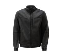 Blouson RICANO "Lederjacke Durano", Herren, Gr. XL, schwarz, Obermaterial: 100% Lammnappaleder LANA. Futter: 100% Baumwolle CO., schmal, hoch geschlossener Ausschnitt, Jacken Blouson, Handgefertigt au