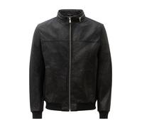 Blouson RICANO "Lederjacke Marlon", Herren, Gr. 3XL, schwarz, Obermaterial: 100% Rindnappaleder CNA. Futter: 100% Polyester PES., normal, hoch geschlossener Ausschnitt, Jacken Blouson, Handgefertigt a
