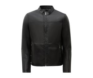 Blouson RICANO "Lederjacke Tomaso", Herren, Gr. S, schwarz, Obermaterial: 100% Lammnappaleder LANA. Futter: 100% Baumwolle CO., schmal, Rundhals, Jacken Blouson, Handgefertigt aus echtem Leder (549165