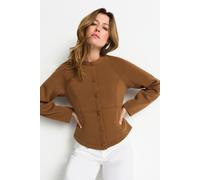 Blouson RICHROYAL, Damen, Gr. M, coconut bark, Web, Obermaterial: 50% Polyester, 50% Viskose, unifarben, regular fit taillenbedeckt, Rundhals, eingesetzt abgesteppte Kante, Jacken Blouson, Regular fit