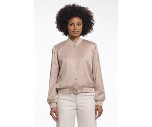 Blouson RINO & PELLE "BANNER", Damen, Gr. 42, beige (smoked pearl), Web, Obermaterial: 97% Polyester, 3% Elasthan. Futter: 100% Polyester, hüftlang, Bündchen, Jacken Blouson, mit falscher Tasche am Är