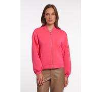 Blouson RINO & PELLE "NOON", Damen, Gr. 42, pink punch, Satin, Obermaterial: 78% Viskose, 15% Polyamid, 7% Elasthan. Futter: 100% Polyester, unifarben, lässig geschnitten hüftbedeckend, V-Ausschnitt,
