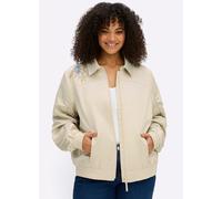 Blouson SHEEGO, Damen, Gr. 54, beige (sand), 100% Polyester, Bündchen:95% Baumwolle, 5% Elasthan, unifarben, Jacken Blouson (51239551-54) sand