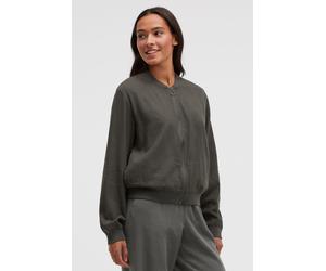 Blouson SOCCX, Damen, Gr. XS, grau (cool khaki), Web, Material: 55% Leinen, 45% Viskose, regular fit normal, eingesetzt Rippbündchen, Jacken Blouson, mit Rippbündchen im Ärmel (60982058-XS) cool khaki