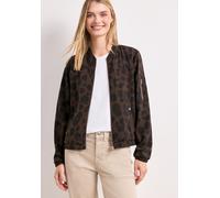 Blouson STREET ONE, Damen, Gr. 34, braun (molten earth), Stoff, 90% Polyester, 10% Elasthan, gemustert, regular fit normal, Rundhals, elastischer Bund, Jacken Blouson, aus softem Materialmix (36585720