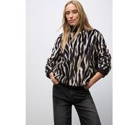 Street One Damen 2116829 Fake Fur Zebra Blouson, deep Roast Brown, 36
